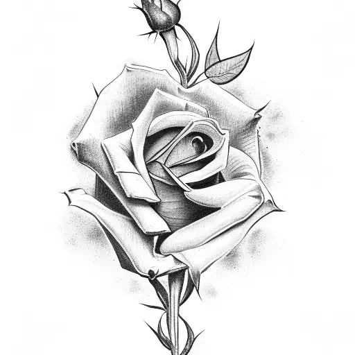 Bleeding Hand Grabbing A Rose With The Thorns