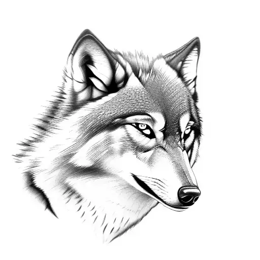 Realistic Wolf With Red Eyes