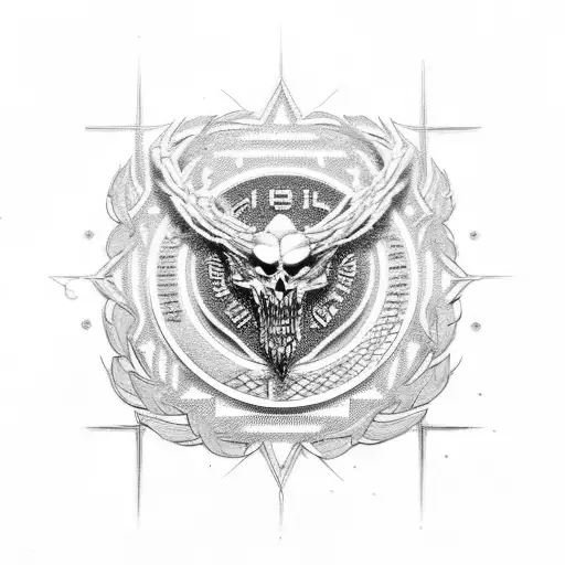 An Intricate Ems Emblem With Binary Code Background
