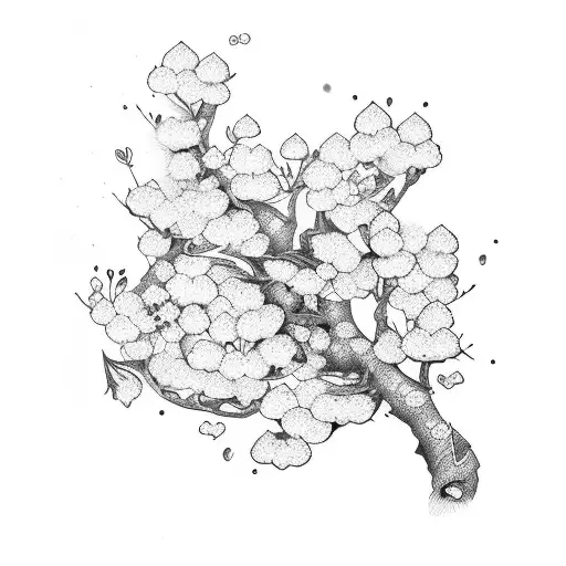 Katana Broken Turning Into Cherry Blossom Petals