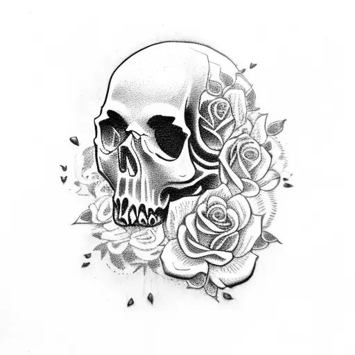 Skull With Roses