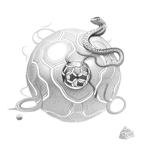 A Snake Wrapped Around A Soccer Ball With Smoke Rising From It