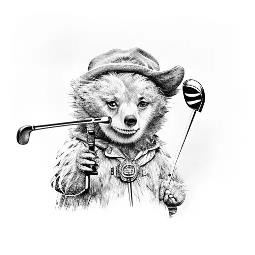 Paddington With A Golf Bag