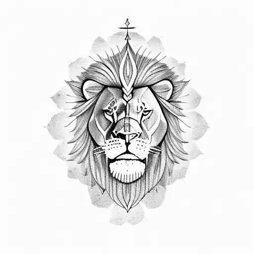 Ship And A Lion Beside God Sitting On A Thron