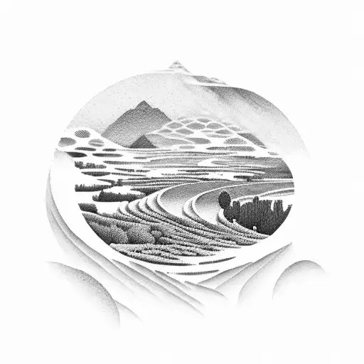 A Serene Landscape Of Livno With A Chill Music Wave Flowing Through It