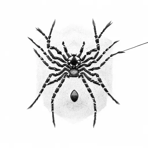 Spider Hanging Off String