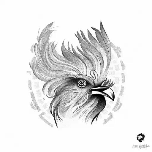 A Rooster Made Of Money Symbols