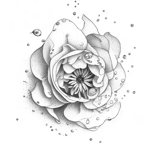 April Birth Flower Water Color Effect