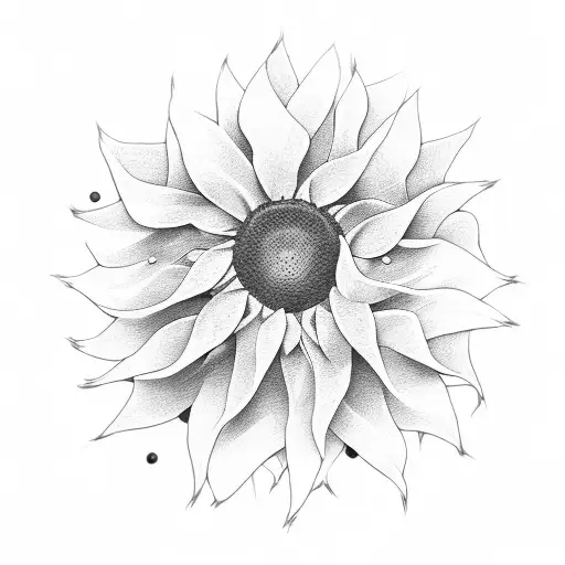 A Cancer Ribbon With Sunflower At The End
