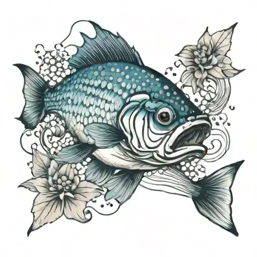 Blue Rememberance Tattoo Fishing Related