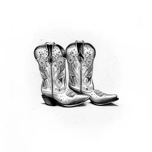 Cowboy Boots With Butterfly