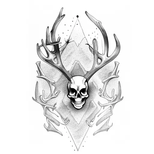 Skeleton Arm Made Of Deer Antlers With Muscles