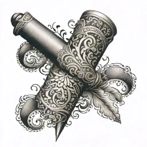 A Scroll With Decorations To Put Dates On The Arm