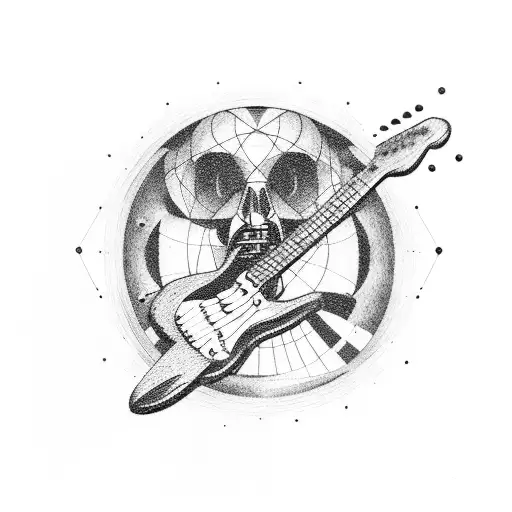 Guitar In The Background Of Electronics Space