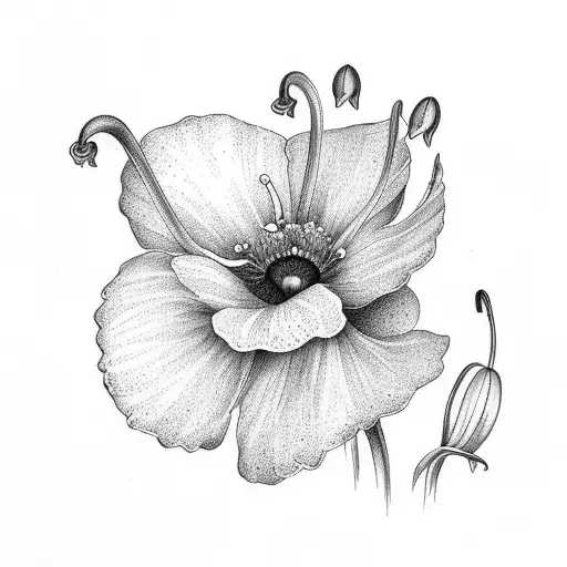 Lily Of The Valley And Poppy Flower Bouquet