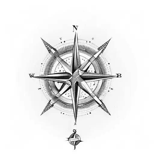 Compass With Cross And Wolf