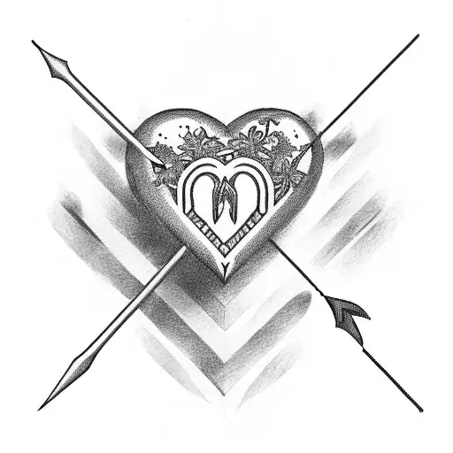 Heart With Arrow That Spells Mother