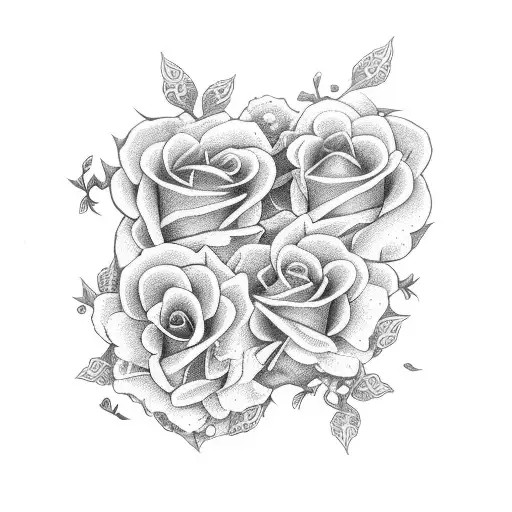 A Delicate Vine Of Hearts And Flowers Wrapping Around The Client's Wrist