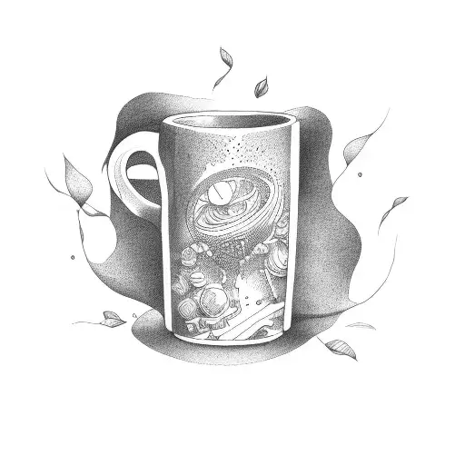 One Line Coffee Mug And Chocolate Bar