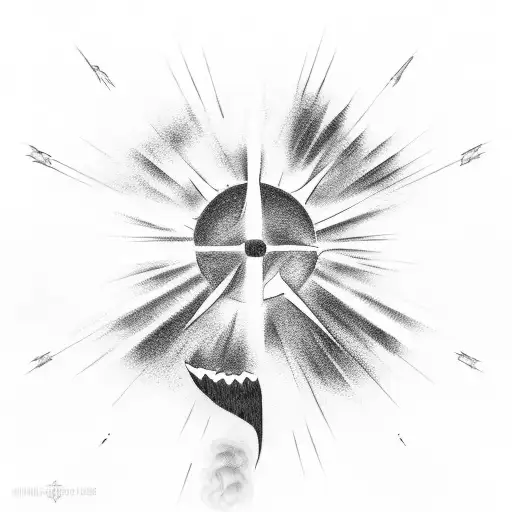 The Word 'Godspeed' With A Bullet Going Through It Leaving Smoke Behind