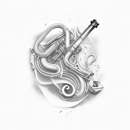 A Sleek Black Car With Musical Notes Flowing Out Of Its Exhaust Pipes