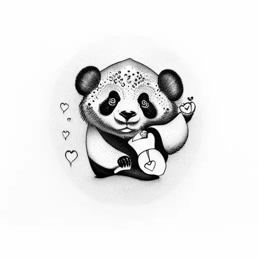 Heart Moustash Motherhood Cherry Panda