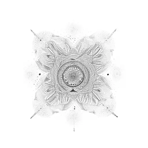 Mandala Expanding Into Group Of Flying Bird