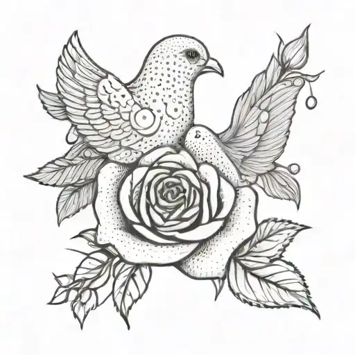 Rose And Dove For The Month Of June