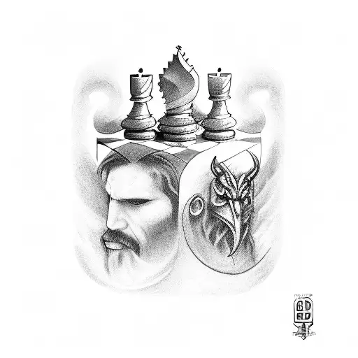 A God And A Devil Playing A Game Of Chess