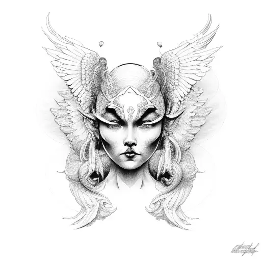 A Guitar Merging With An Angelic Figure