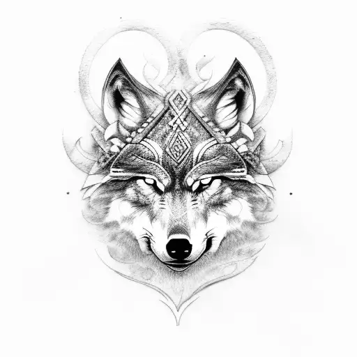 Wolf With Viking Man