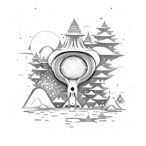 Alien Abudction Ufo In The Forest