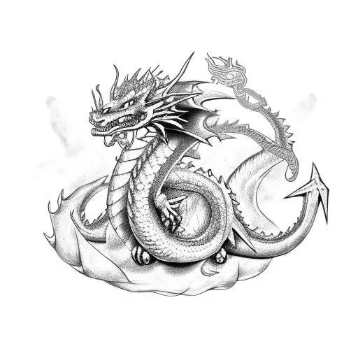 Dragon Envilving An Anchor