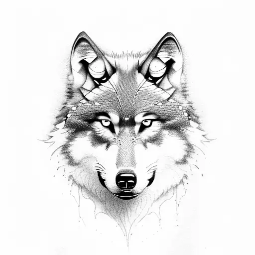 Wolf In Black And White