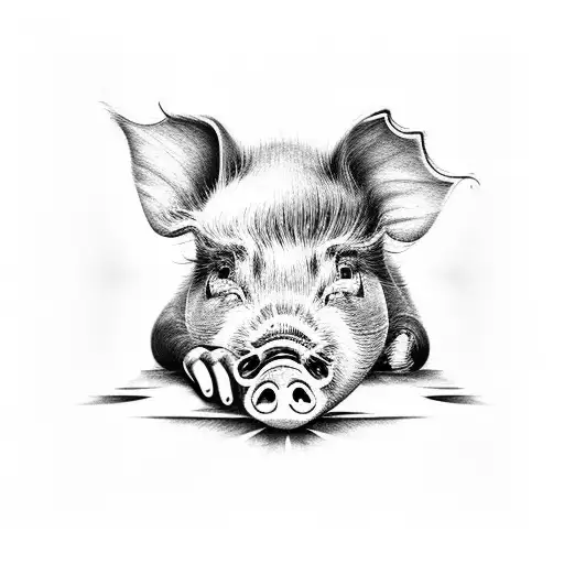 Pig Sleeping On Cloud