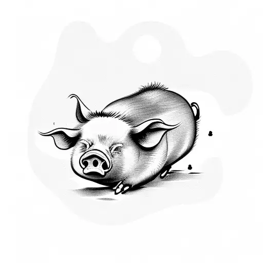 Sleeping Pig On Cloud