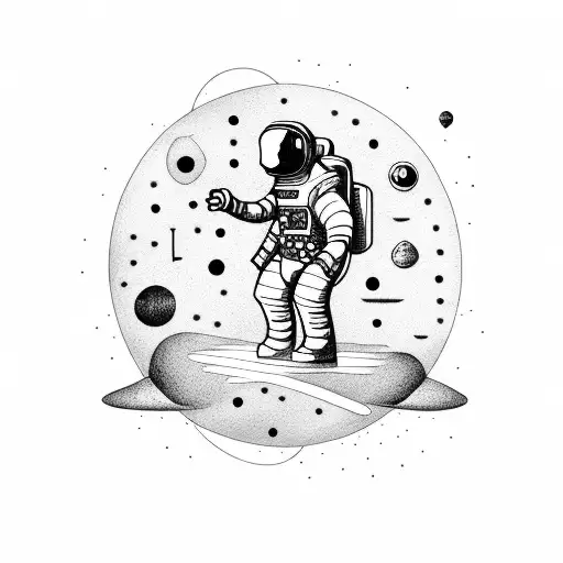 Astronaut Sitting On A Guitar In Space