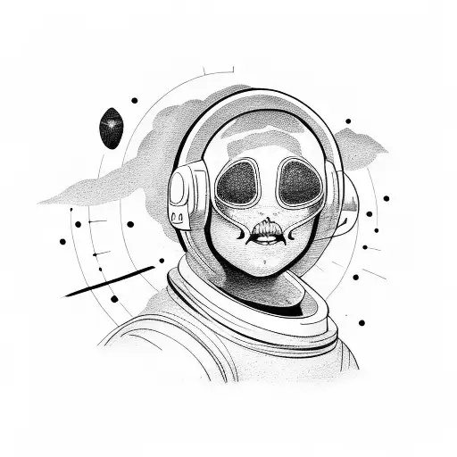 Astronaut Sitting Down On The Edge Of A Guitar