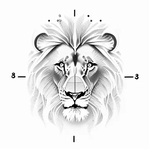 Lion Family With Clock