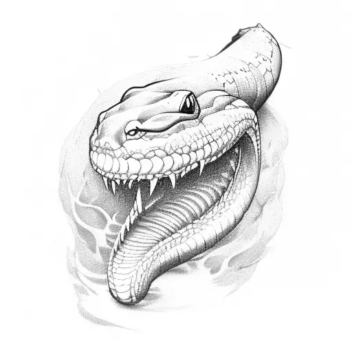 A White Snake With Fangs