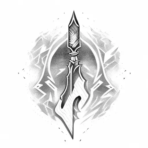 Broken Dagger Crossed By A Lightning Vector