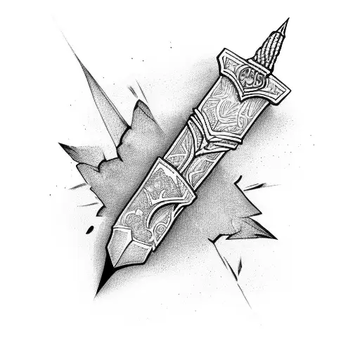 Broken Dagger Crossed By A Lightning