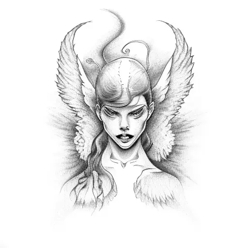 A Self-portrait As Both An Angel And A Demon