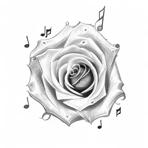 Musical Note And Rose