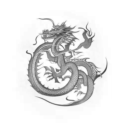 Japanes Dragon With Katana