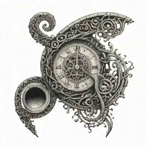 An Intricate Design Of A Music Note Intertwined With A Clock To Symbolize The Night Shift Occupation