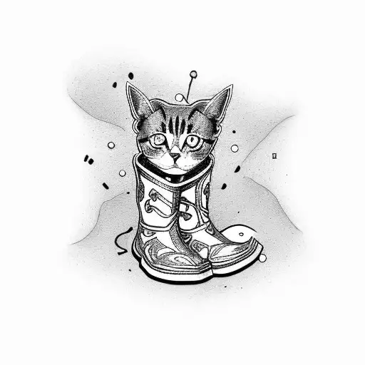 Cat In Boots With Whiskey