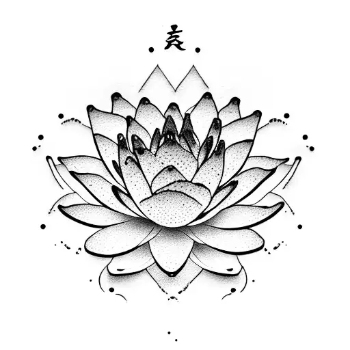 Water Lily With Cursive Text