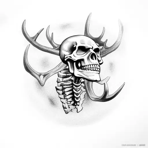 Skeleton Arm Made Out Of Deer Antlers With Muscles