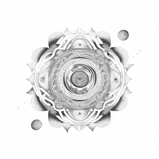 An Intricate Yin Yang Symbol Surrounded By Swirling Cosmic Energy